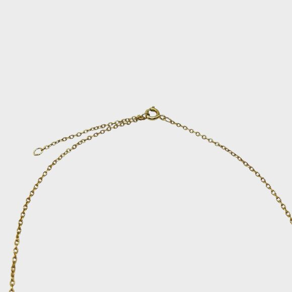 Vintage Sarah Coventry Oval Frosted Green Flower Pendant Necklace Gold Tone 18" - Picture 9 of 10